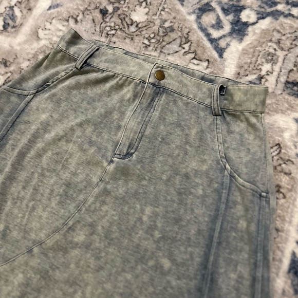 Crew Basics Vintage-Inspired Light Blue “Denim Look” Maxi Skirt - Picture 2 of 15